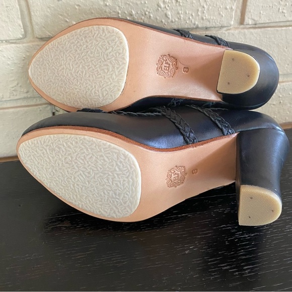 NEW Elf Handmade Braided Leather Black Heels Sz 8 MSRP $170 Goth Vamp Victorian - Picture 5 of 8
